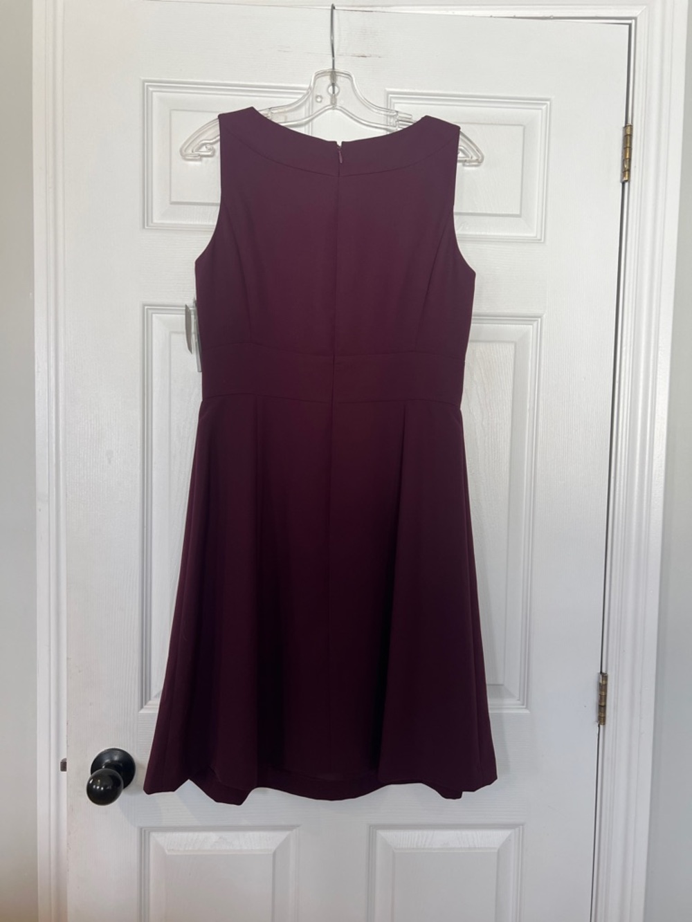 NWT- Tahari Midi Dress in Deep Plum with Gold Waist Accents - Picture 5 of 5